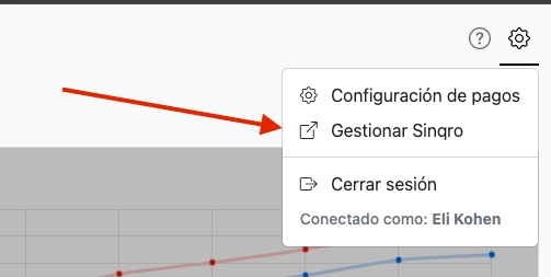 Sección de claves de acceso a Sinqro en el menú de configuración del portal Delitbee