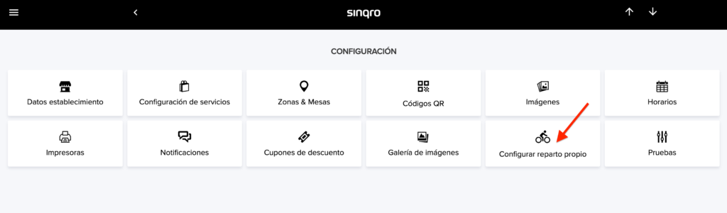 Configuración de reparto propio en Sinqro
