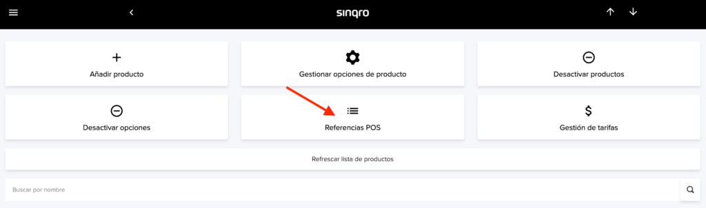 Campo de referencia POS de un producto en Sinqro