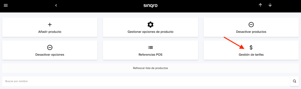 Gestión de tarifas de productos en Sinqro