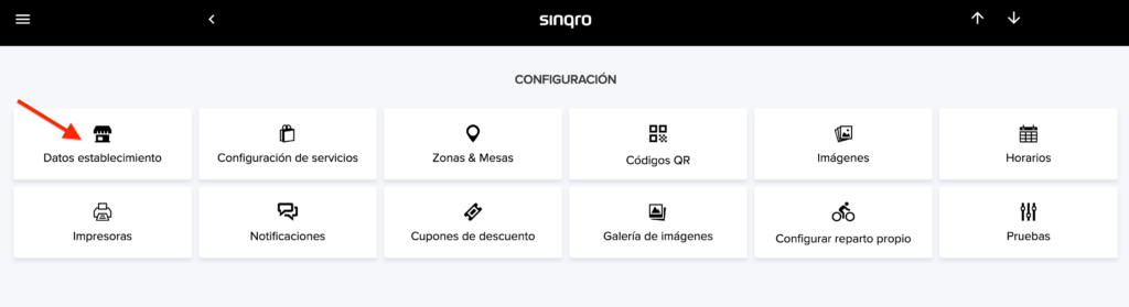Datos del establecimiento en Sinqro