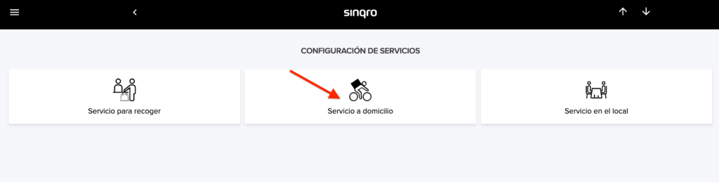 Configuración del servicio a domicilio en Sinqro