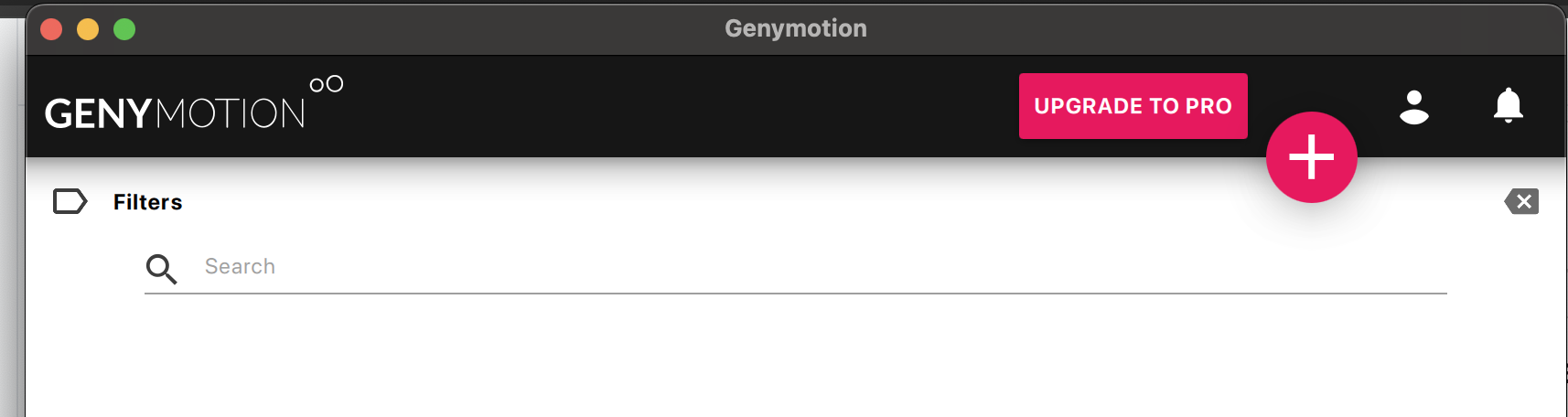 Botón para crear un nuevo emulador en Genymotion