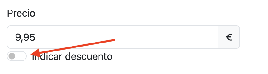 Botón Indicar Descuento al editar un producto en el portal de Delitbee