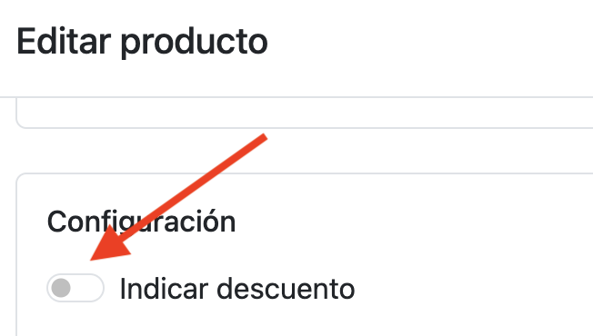 Botón indicar descuento al editar un producto desde la ficha del restaurante